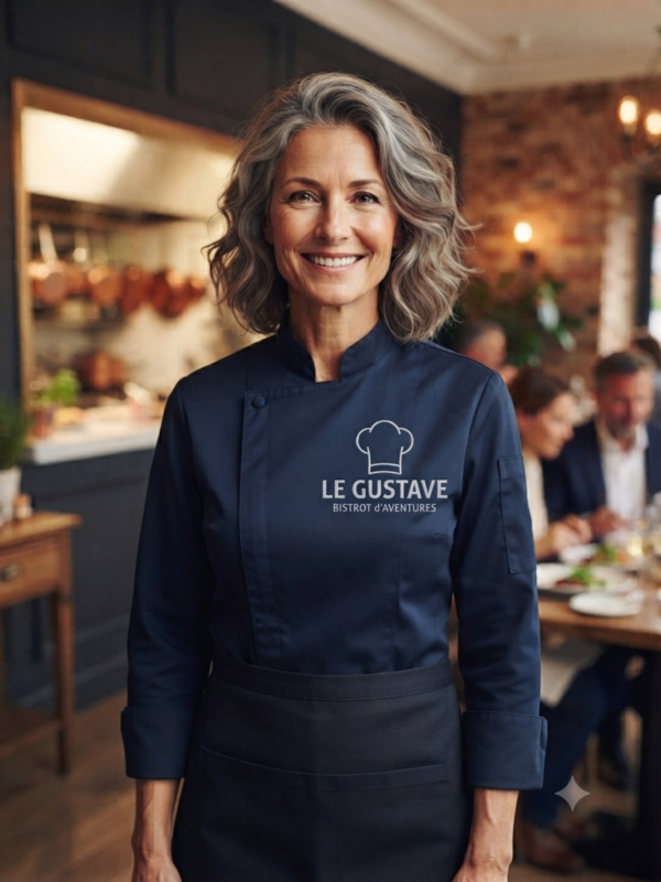 Blouse professionnel personnalisé avec flocage du logo d'une entreprise
