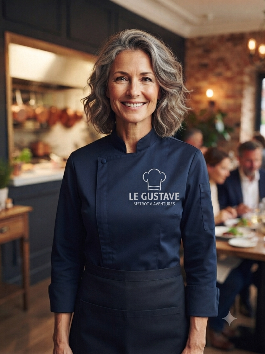 Blouse professionnel personnalisé avec flocage du logo d'une entreprise